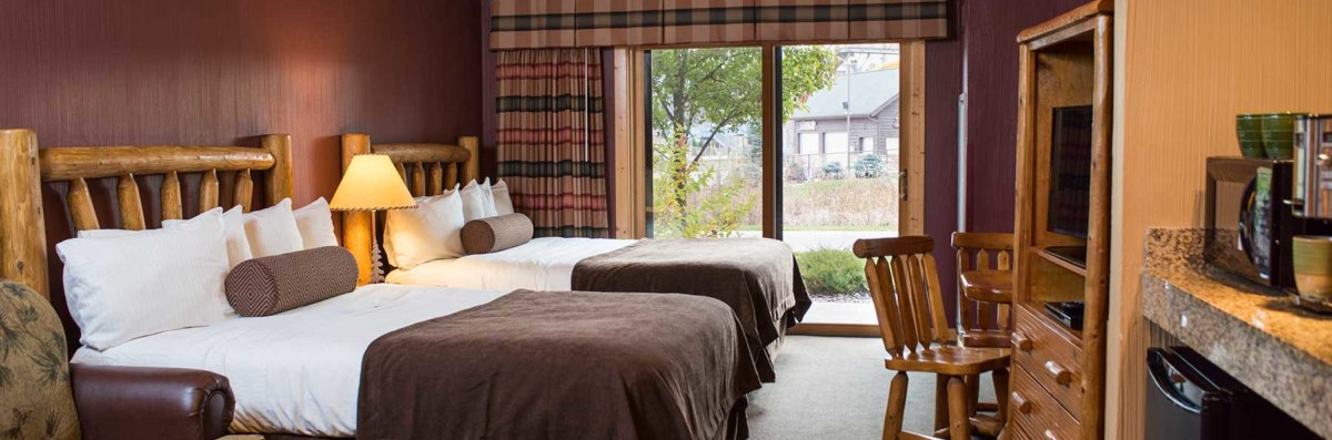 Double Queen Sofa Glacier Canyon Lodge Wisconsin Dells