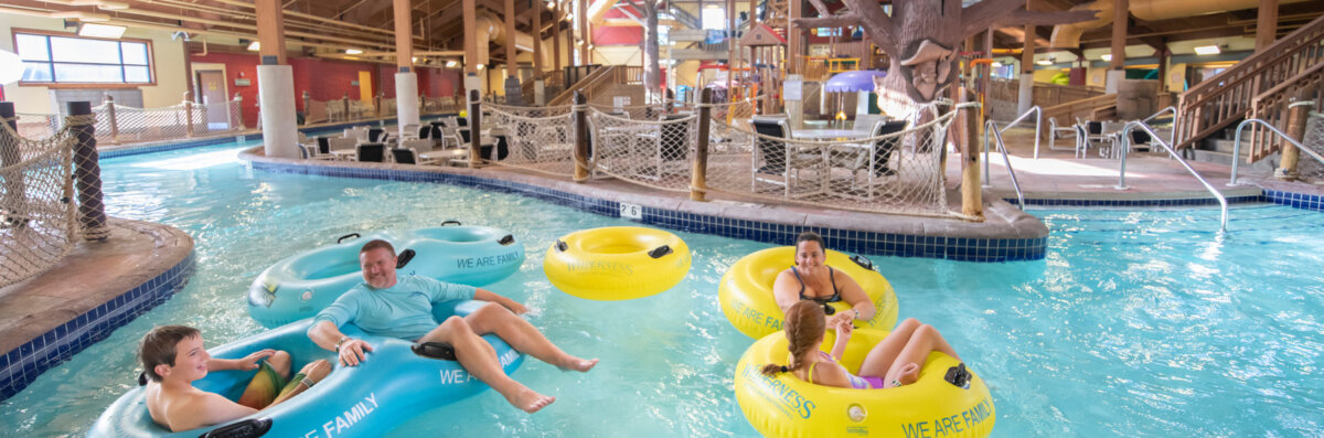 Bananza Brook lazy river located inside the Klondike Kavern Indoor Waterpark