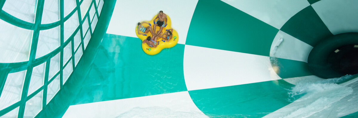 The Hurricane thrill ride located inside the Klondike Kavern Indoor Waterpark