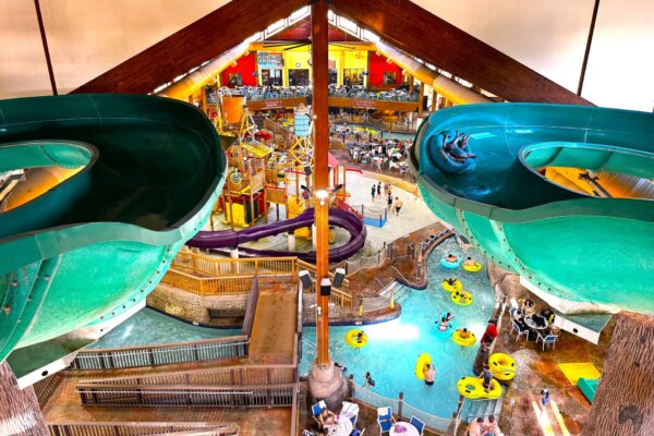 Klondike Kavern Waterpark - Overview from Slide Tower -Claim Jumpers Challenge