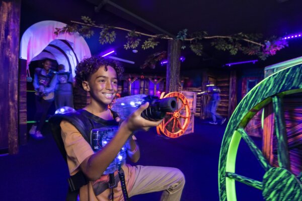 Lost Cabin Laser Tag inside Dodge 'Em City in the Wild West Region of the Wilderness Hotel