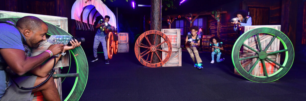 Lost Cabin Laser Tag inside Dodge 'Em City in the Wild West Region of the Wilderness Hotel