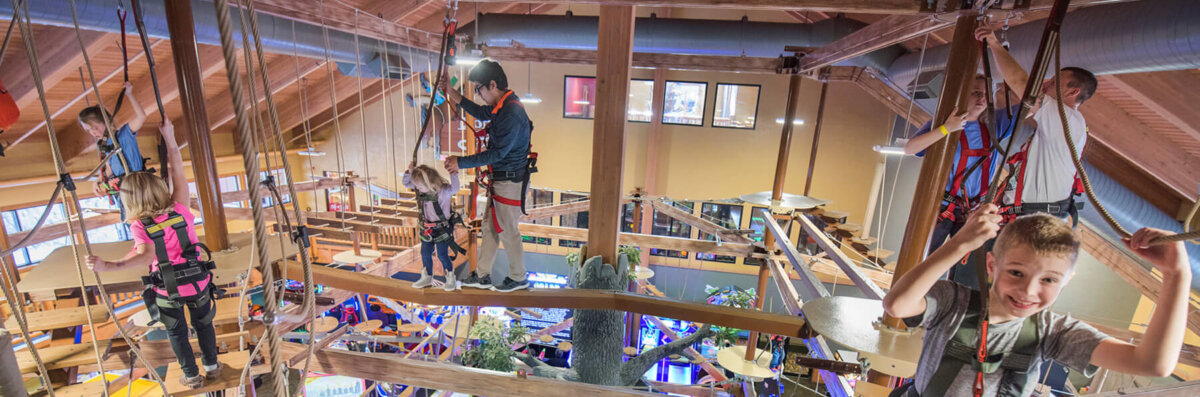 Northern Lights Rope Course inside Dodge 'Em City in the Wild West Region of the Wilderness Hotel