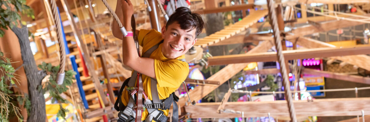 Northern Lights Rope Course inside Dodge 'Em City in the Wild West Region of the Wilderness Hotel