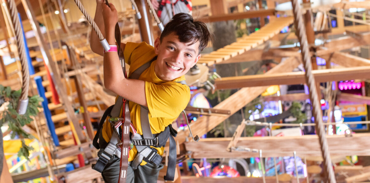 Northern Lights Rope Course inside Dodge 'Em City in the Wild West Region of the Wilderness Hotel