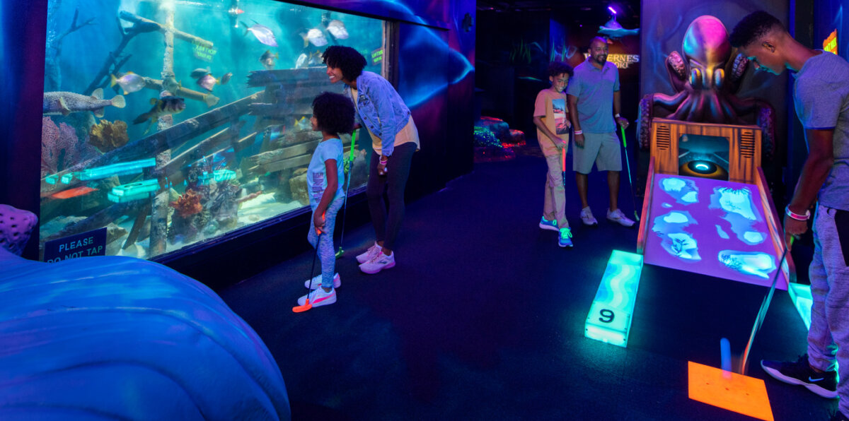 Wild Abyss Mini Golf inside Dodge 'Em City in the Wild West Region of the Wilderness Hotel