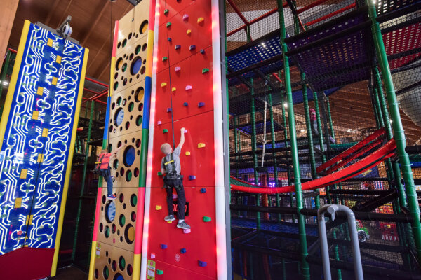 Clip 'n Climb Challenge Walls located inside Dodge 'Em City in the Wild West region of the Wilderness Hotel