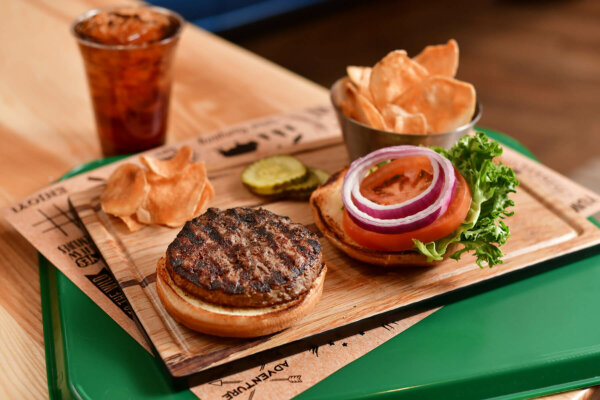 Classic Burger with sides at The Burger Bar Camp Social