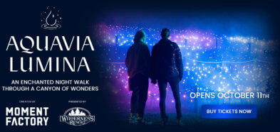 Aquavia Lumina Opens October 11th in Wisconsin Dells. Banner for marketing and website blog.