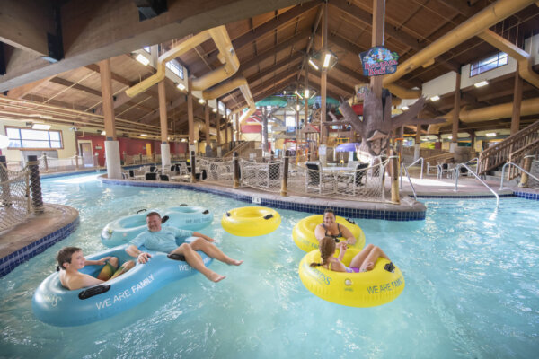 Bananza Brook lazy river located inside the Klondike Kavern Indoor Waterpark