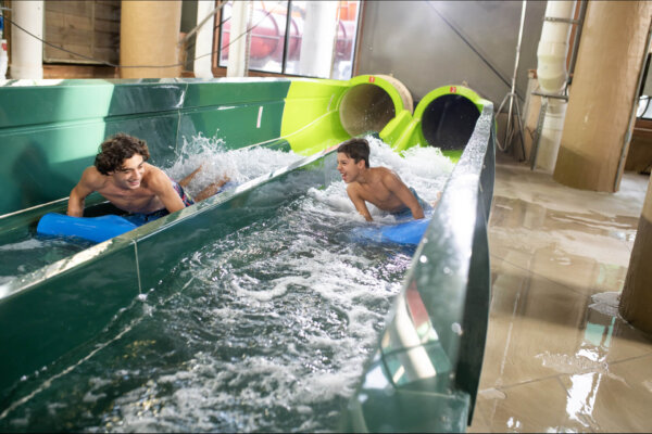 Warped Wagon mat racers located inside the Wild West Waterpark
