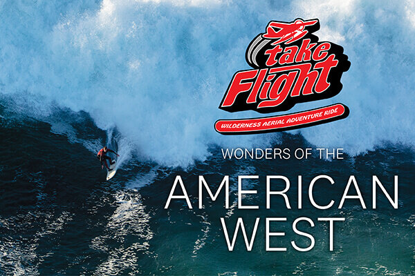 Wonders of the American West page featured image shows logo of film and Take Flight over shot from the film. Take Flight is open to the public.
